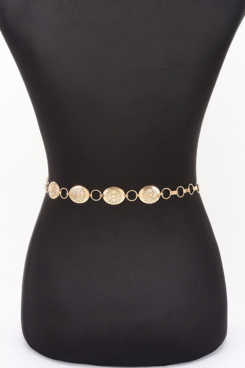 Women's high-fashion floral disc chain belt with a durable iron construction and adjustable length — view 5