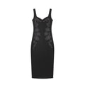 Women's Stardust bodycon dress featuring intricate rhinestone constellations and a structured tailored bust