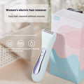 Women's electric hair removal trimmer with stainless steel blades, compact USB rechargeable personal care device