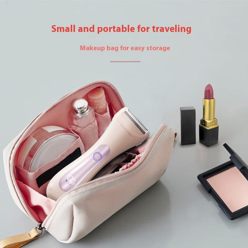 Women's electric hair removal trimmer with stainless steel blades, compact USB rechargeable personal care device — view 4