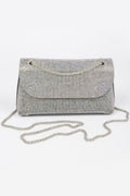 Met Gala rhinestone shoulder bag with shimmering crystals and a durable mixed metal frame