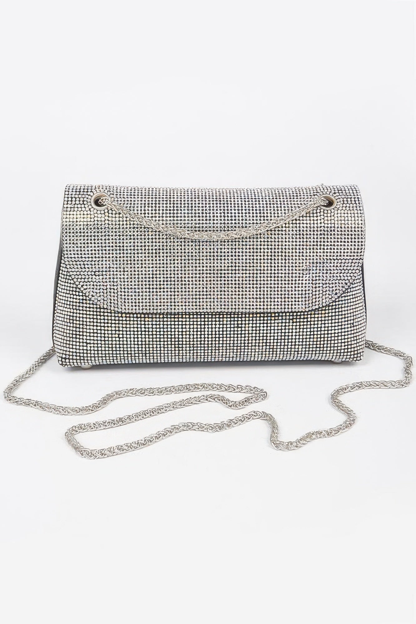 Met Gala rhinestone shoulder bag with shimmering crystals and a durable mixed metal frame