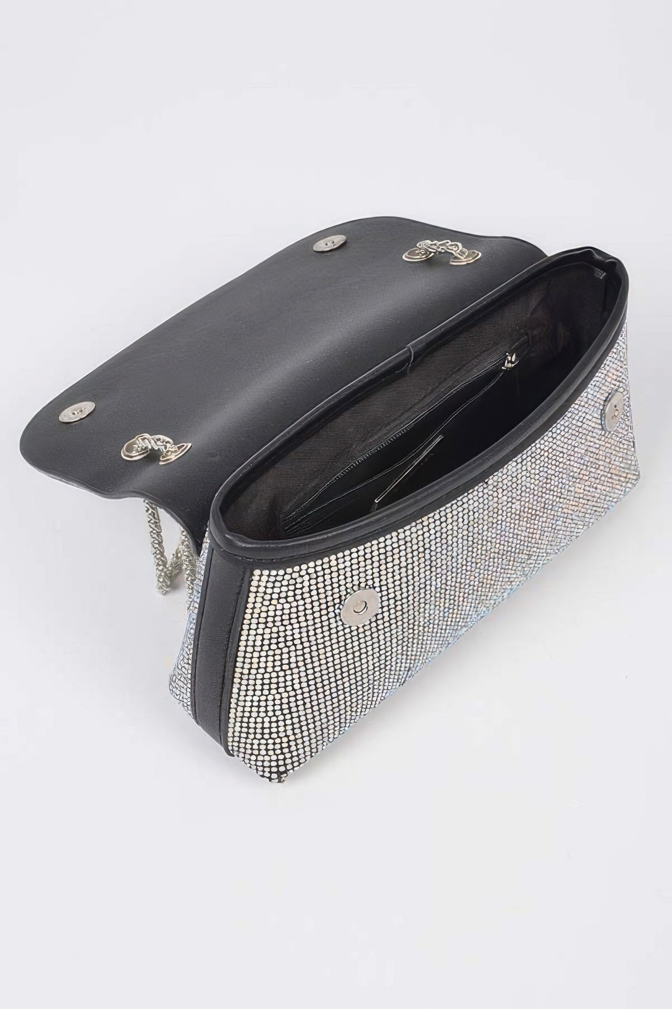 Met Gala rhinestone shoulder bag with shimmering crystals and a durable mixed metal frame — view 4