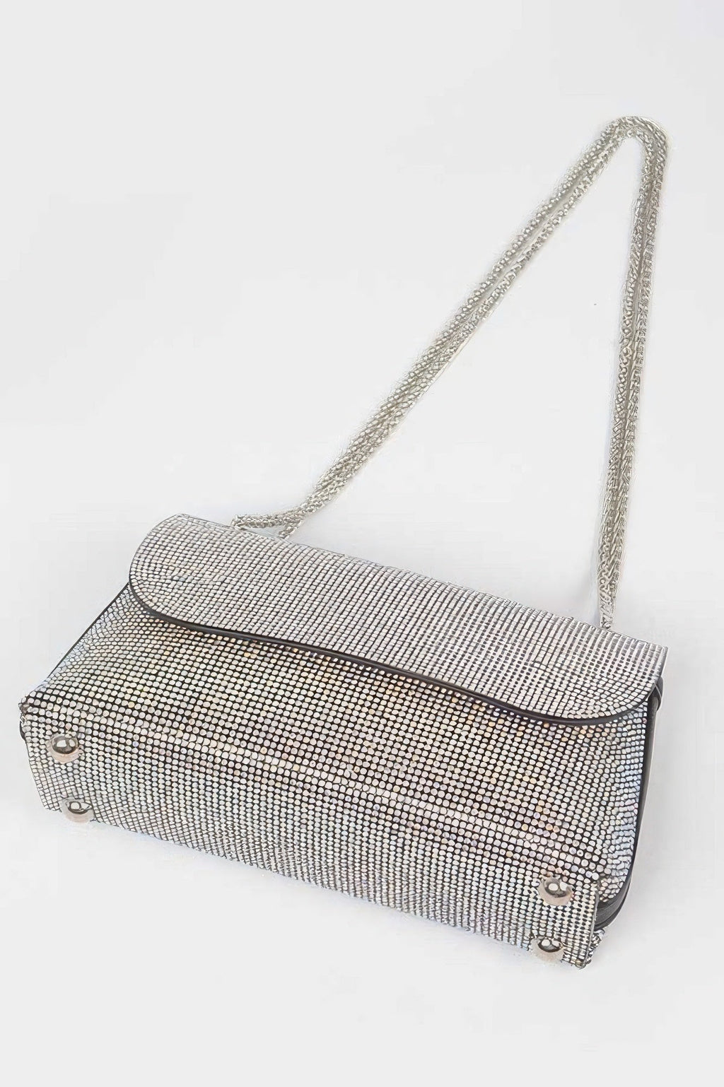 Met Gala rhinestone shoulder bag with shimmering crystals and a durable mixed metal frame — view 5
