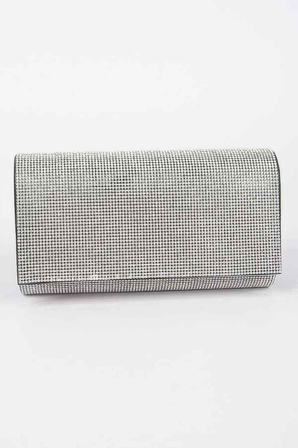 Structured women's rhinestone party clutch handbag with radiant embellishments and sleek metallic accents — view 2