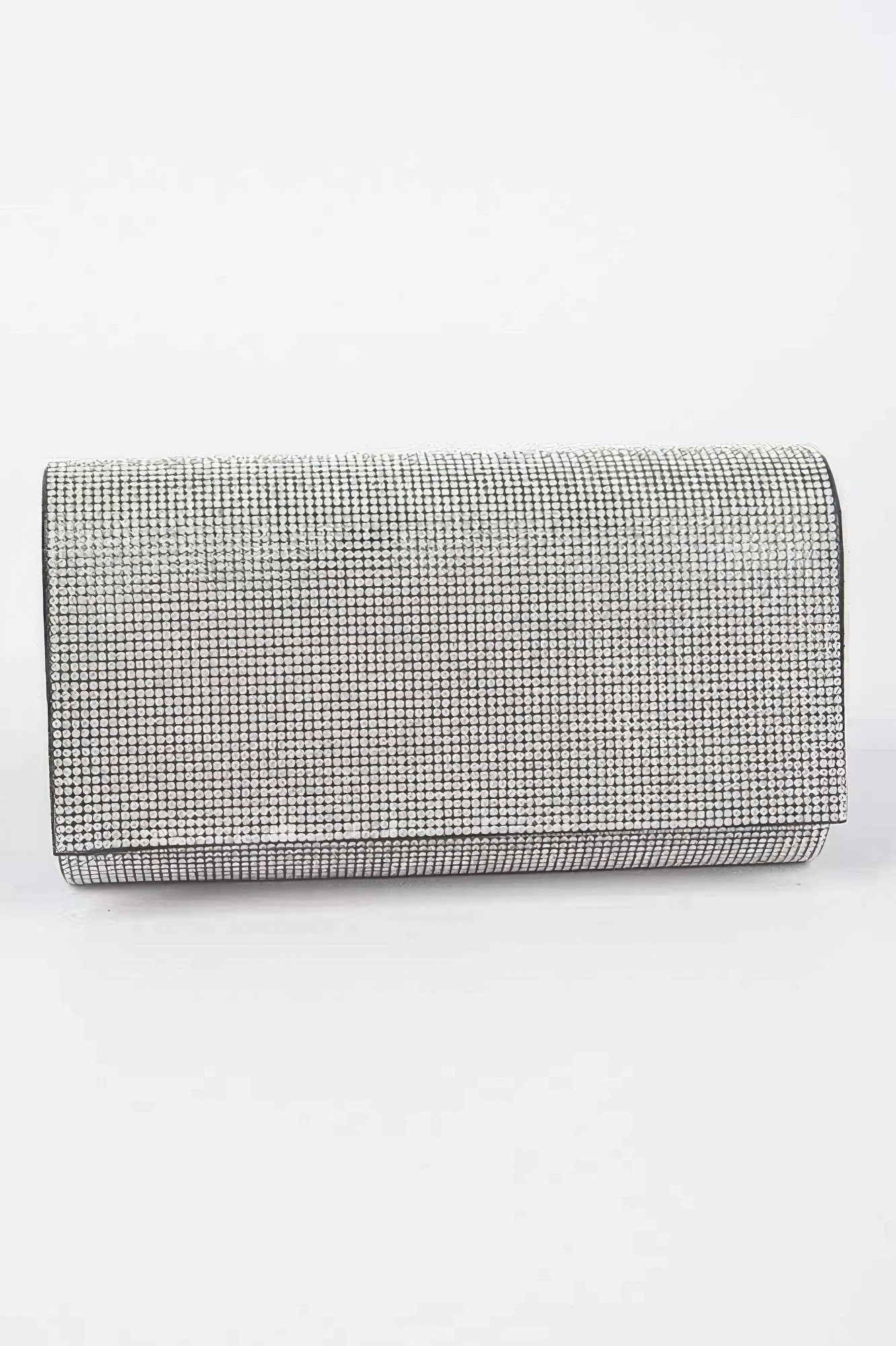 Structured women's rhinestone party clutch handbag with radiant embellishments and sleek metallic accents — view 2