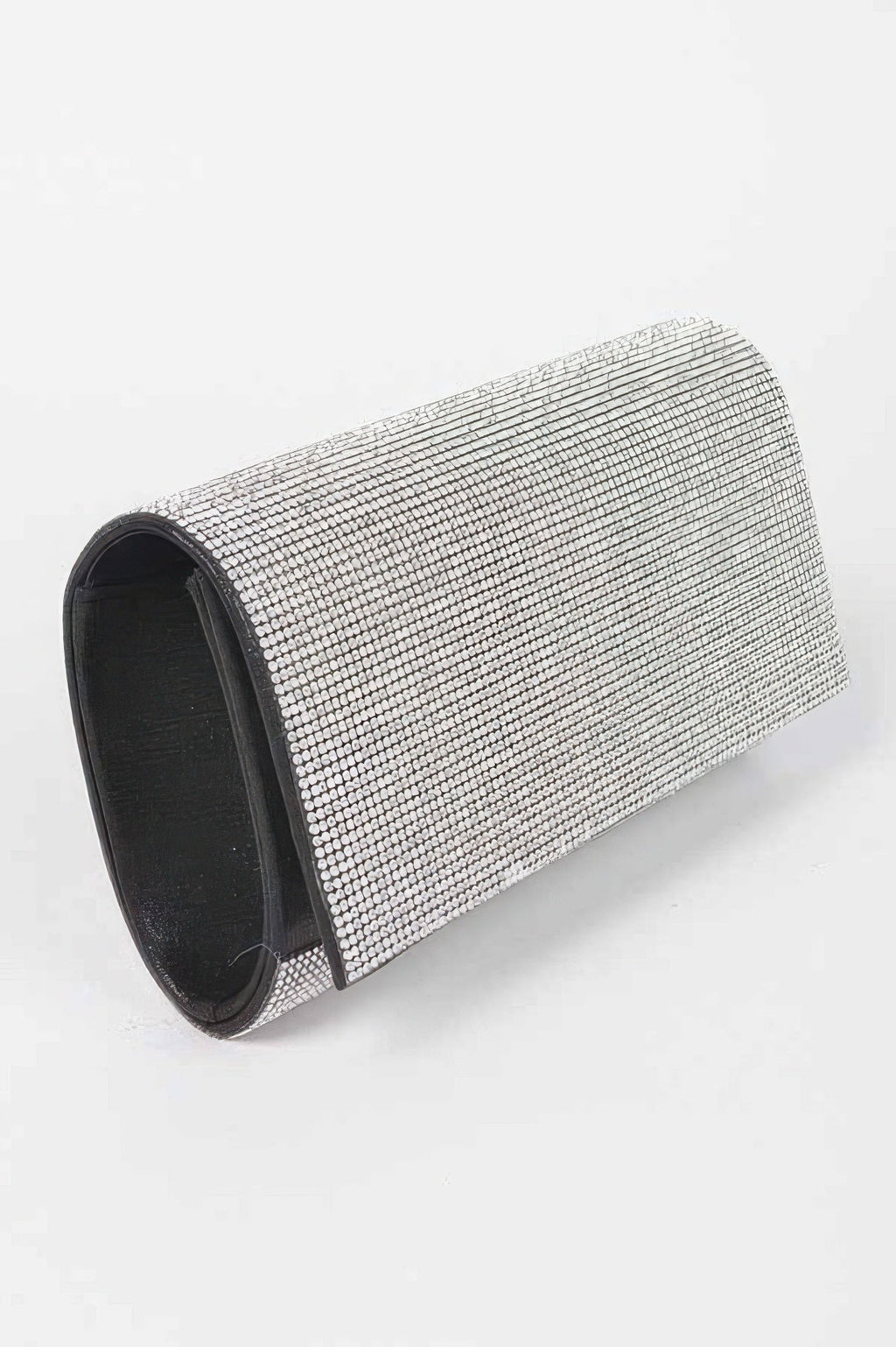 Structured women's rhinestone party clutch handbag with radiant embellishments and sleek metallic accents — view 3