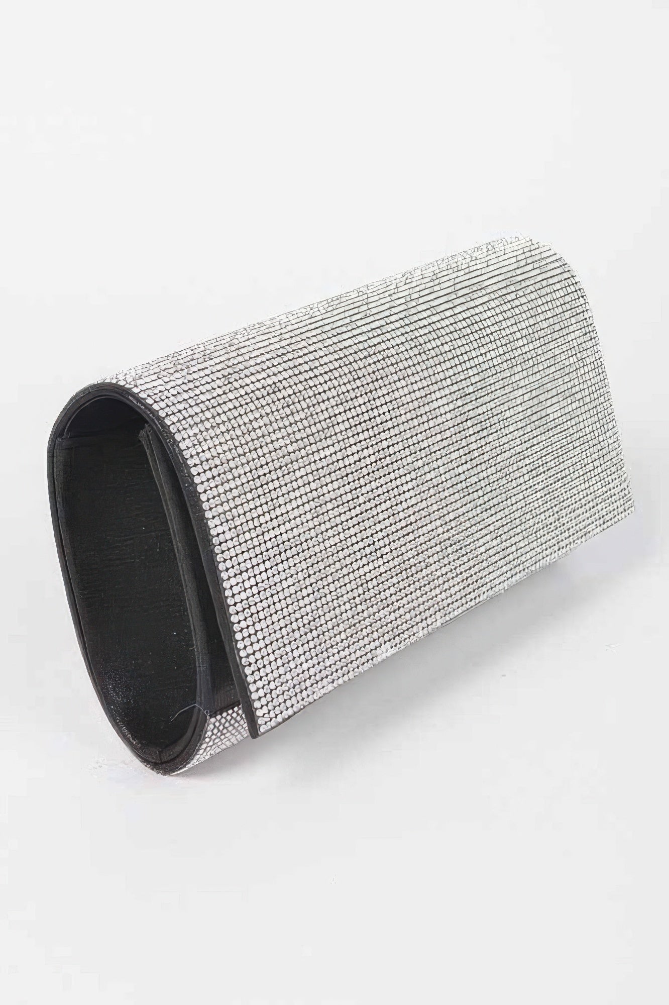 Structured women's rhinestone party clutch handbag with radiant embellishments and sleek metallic accents — view 3