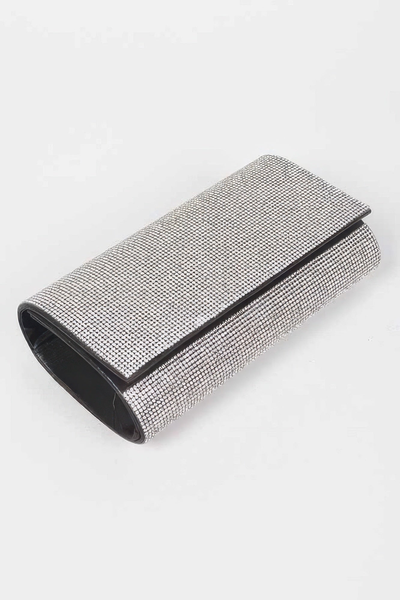 Structured women's rhinestone party clutch handbag with radiant embellishments and sleek metallic accents — view 5