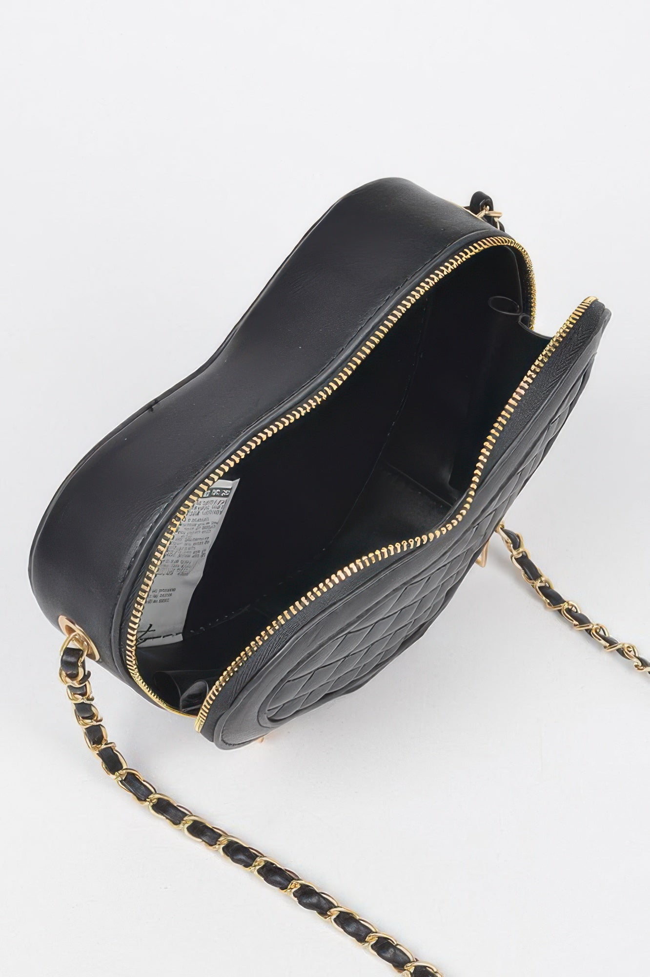 Valentine heart-shaped crossbody handbag with geometric quilted texture and mixed metal hardware — view 5