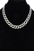 Bold silver-tone Hell's Kitchen statement necklace featuring a chunky hammered texture chain for women