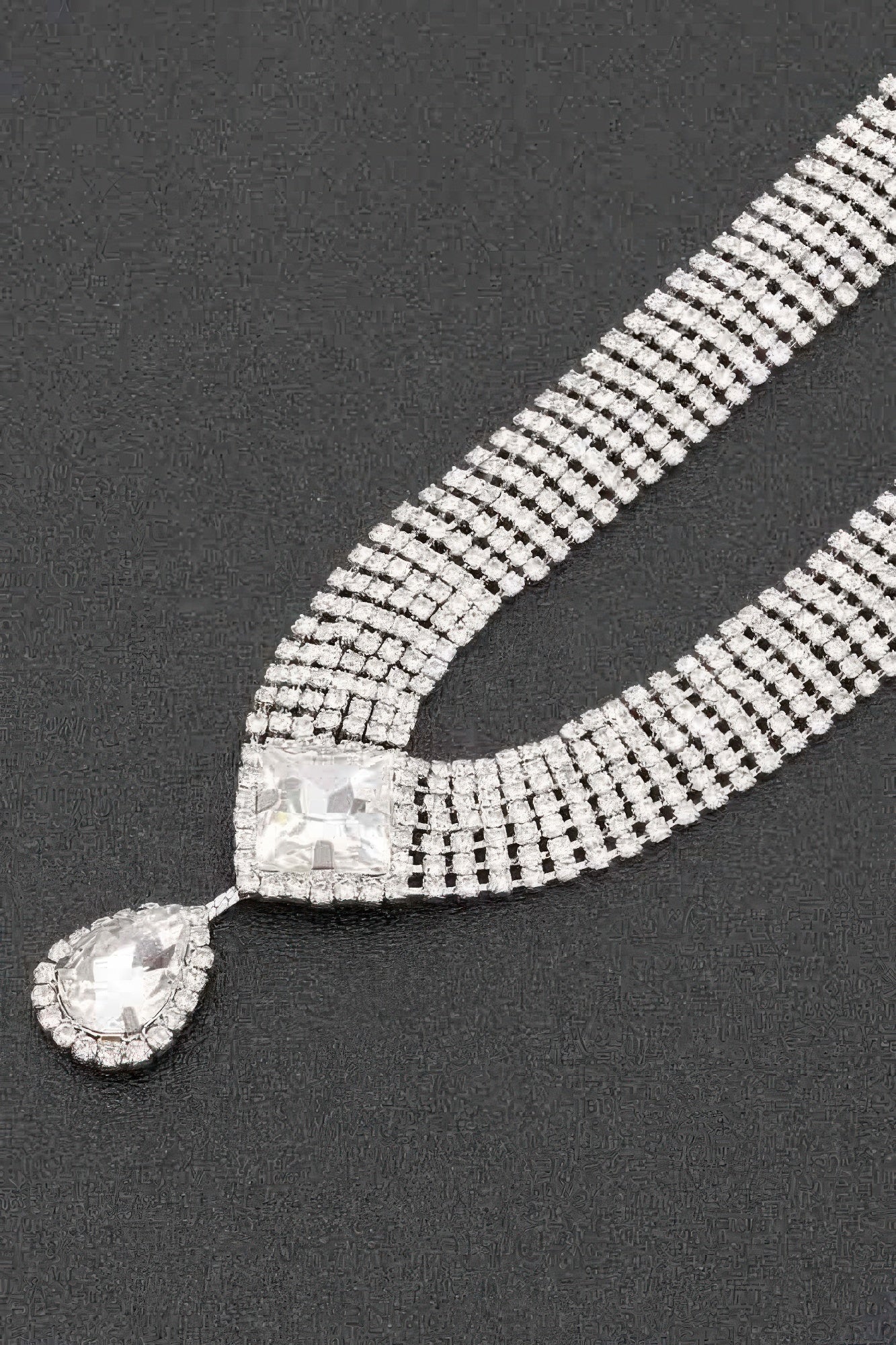 Park Avenue women's rhinestone necklace set in high polish silver and gold clear finish — view 3