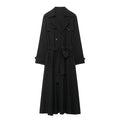 Women's Madison double-breasted trench coat with A-line silhouette and mandarin split collar