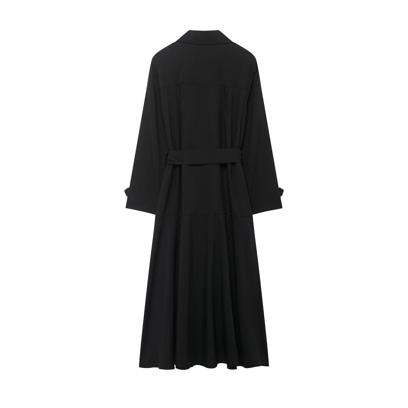 Women's Madison double-breasted trench coat with A-line silhouette and mandarin split collar — view 2