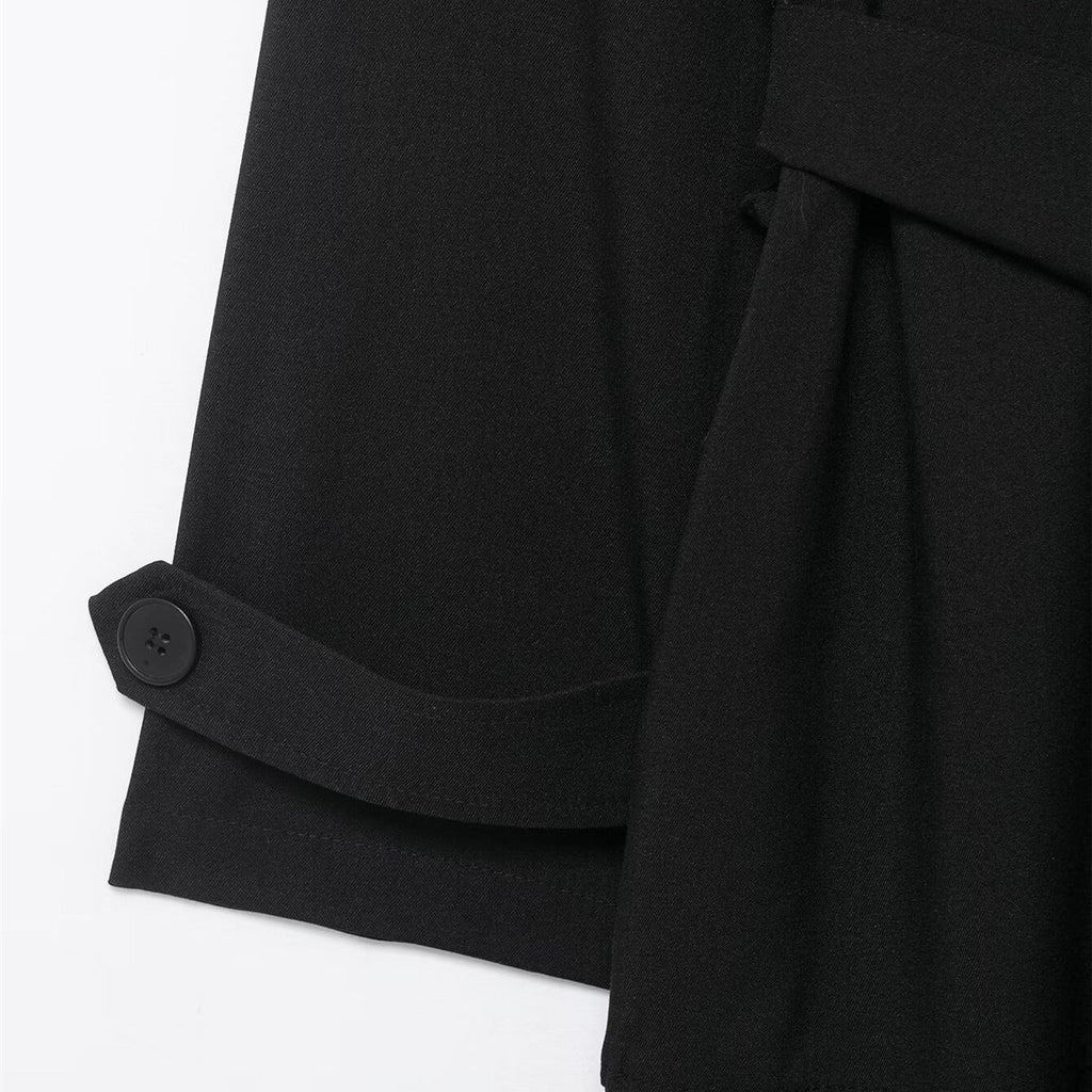 Women's Madison double-breasted trench coat with A-line silhouette and mandarin split collar — view 4