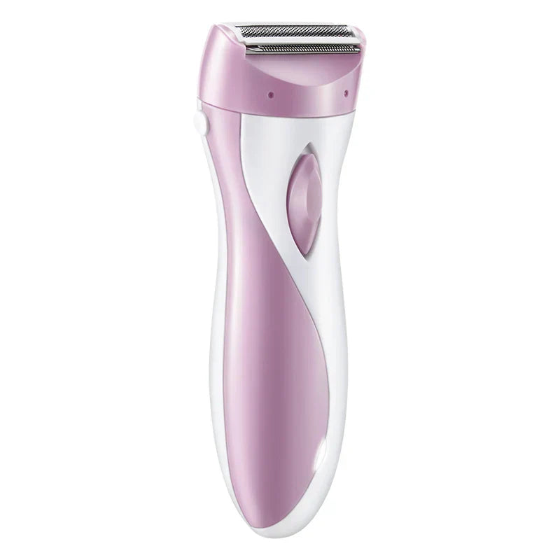 Pink women's electric razor for full-body hair removal with ergonomic handle and USB charging. — view 2