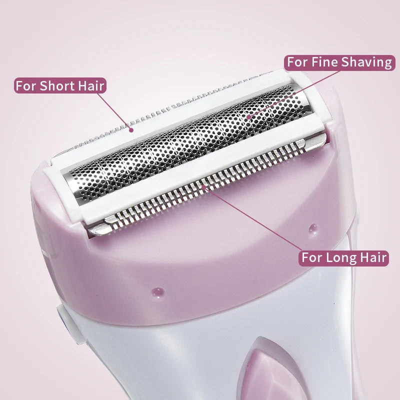 Pink women's electric razor for full-body hair removal with ergonomic handle and USB charging. — view 4