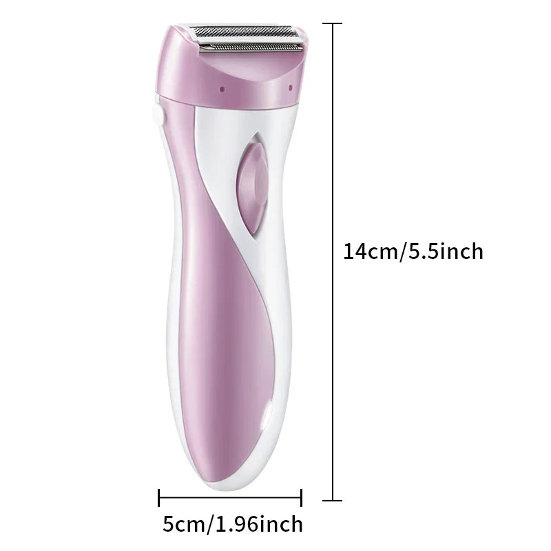 Pink women's electric razor for full-body hair removal with ergonomic handle and USB charging. — view 3