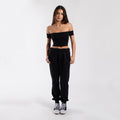 0891 - Women's Off Shoulder Cropped Tee-5