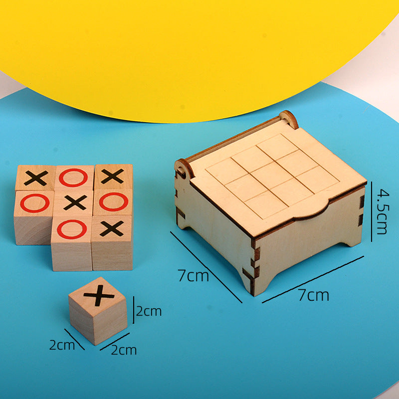 Wooden tic tac toe board game set featuring classic wooden pieces for educational family playtime — view 5