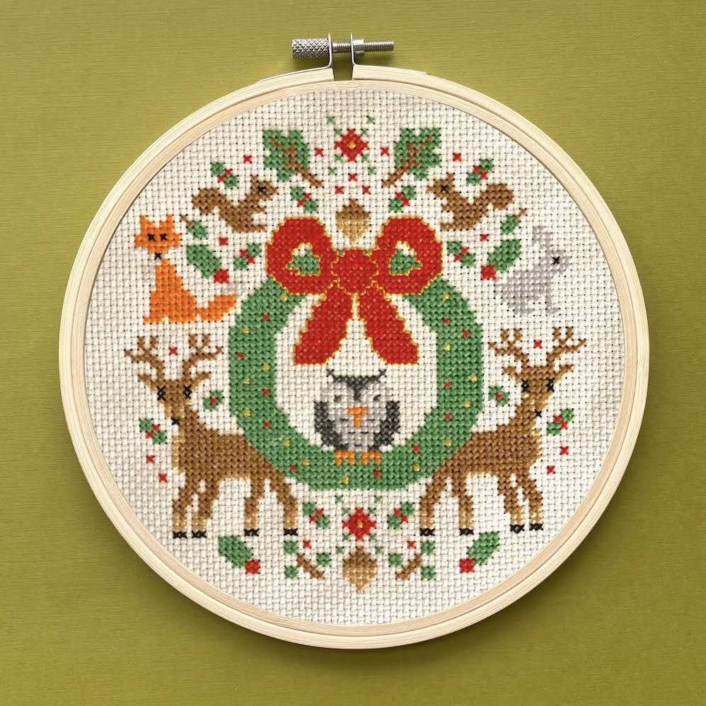 Woodland Holiday Counted Cross Stitch DIY KIT-0