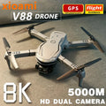 Compact portable 8K camera mini drone with folding arms and advanced GPS sensors.