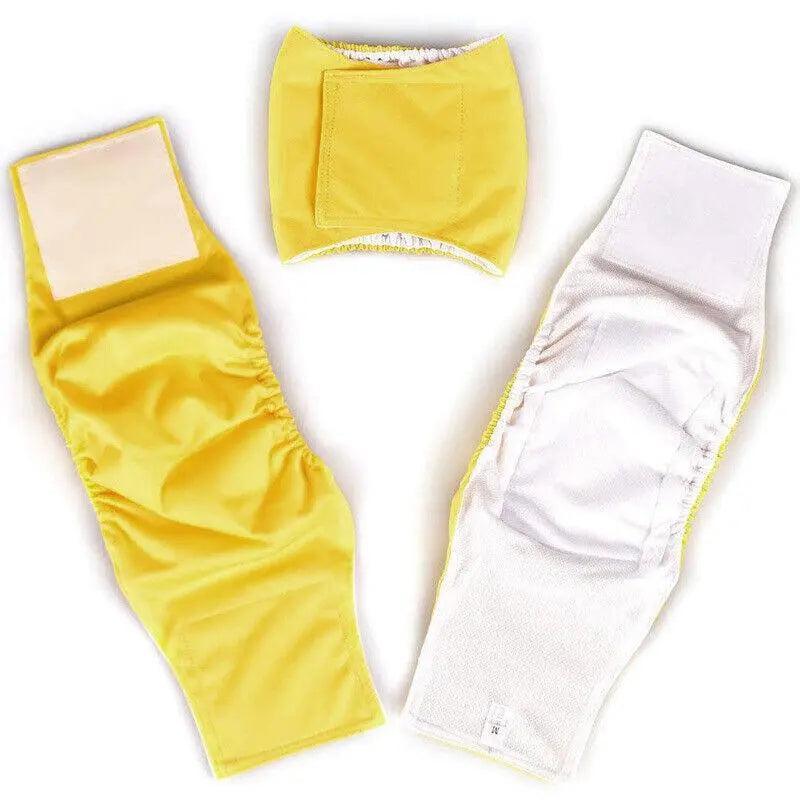 Blue and yellow washable cotton male dog belly band diapers for training and hygiene — view 5
