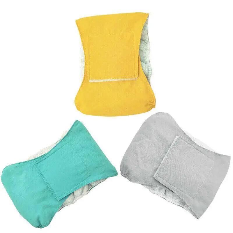 Blue and yellow washable cotton male dog belly band diapers for training and hygiene — view 2