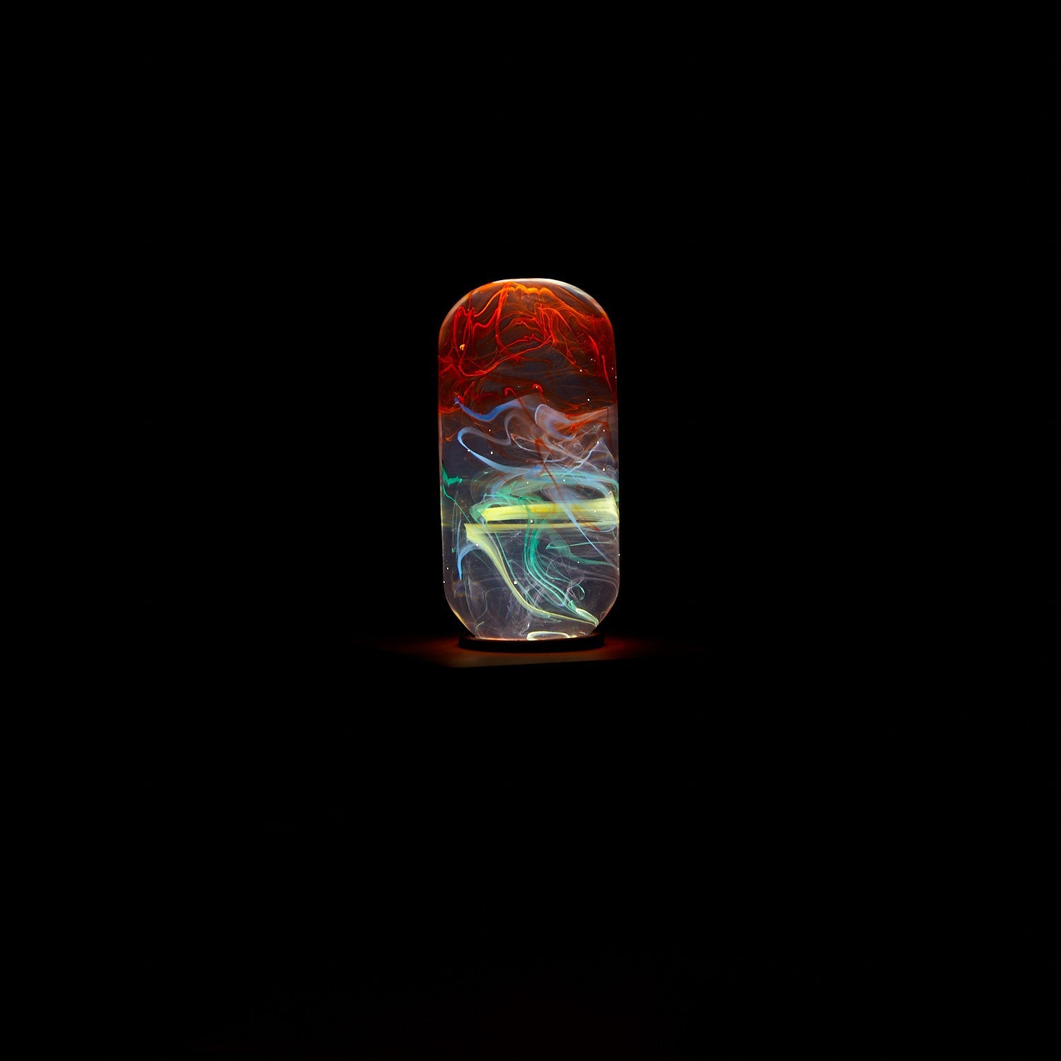Youth table lamp with handcrafted vibrant resin LED bulb on a solid beech wood base — view 5