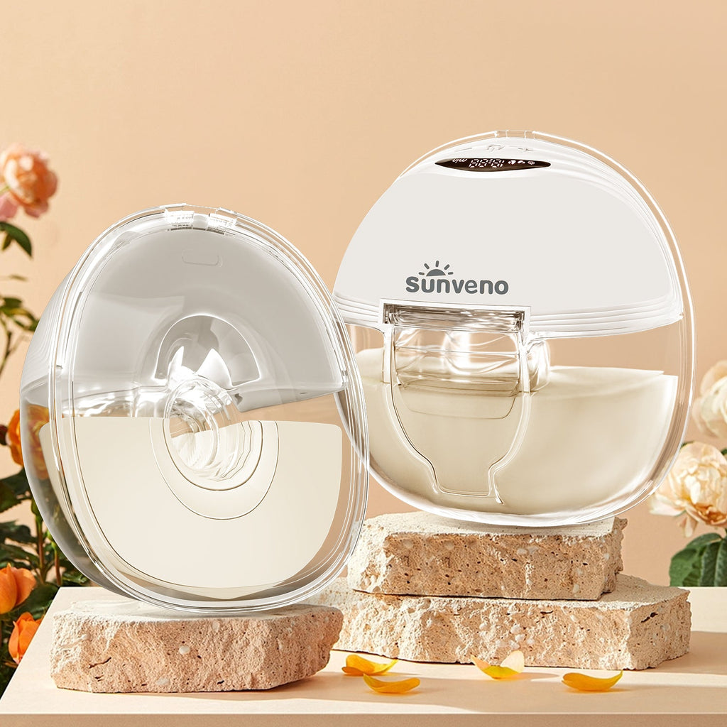 Hands-free wearable electric breast pump with milk collection cups and silicone flanges — view 2