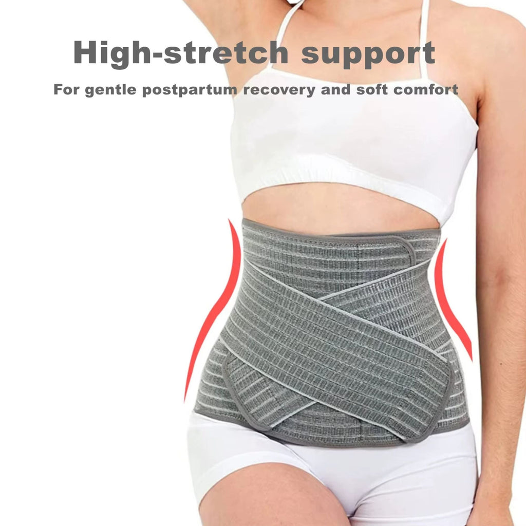 Postpartum recovery belt in soft breathable mesh fabric with adjustable crossover straps for abdominal support. — view 2