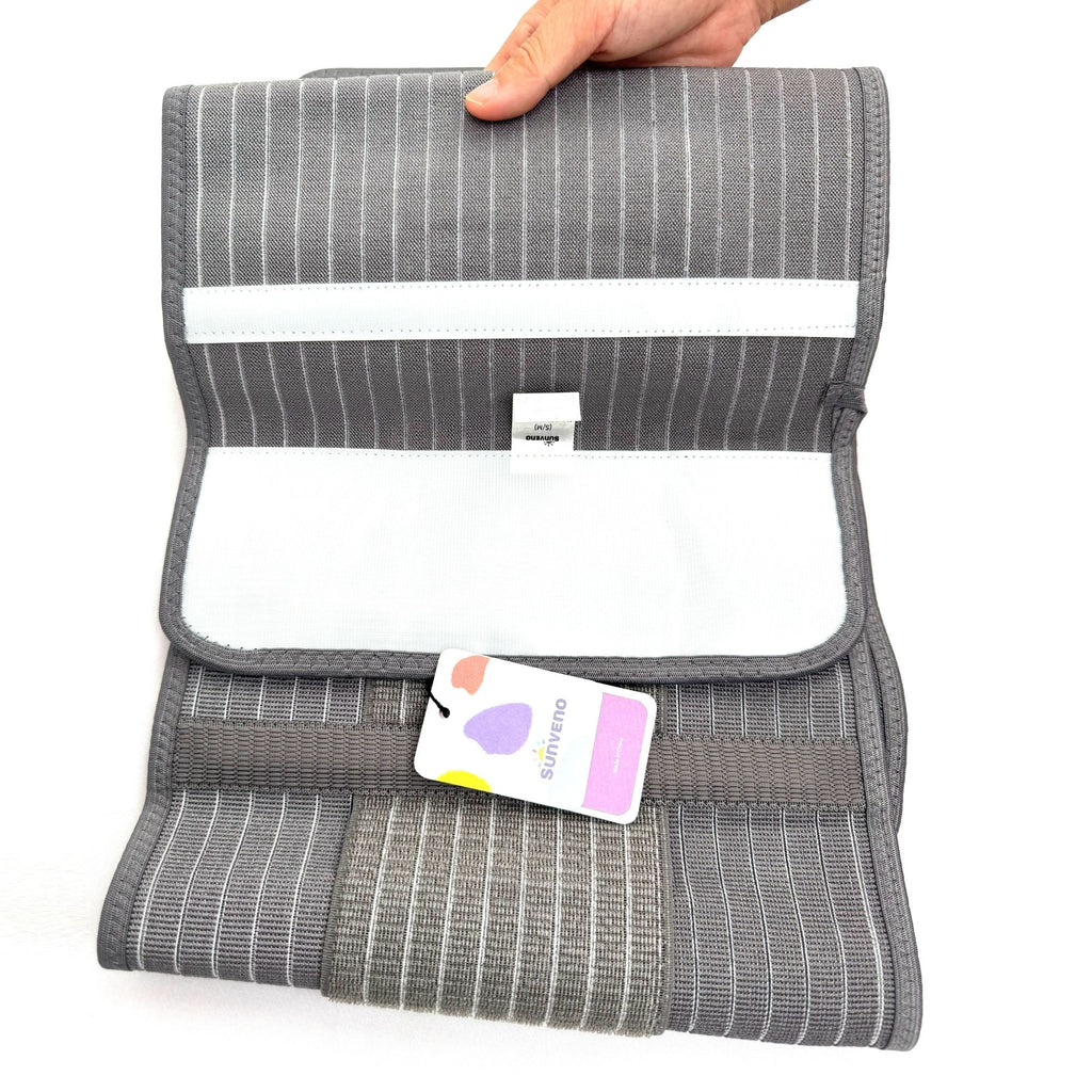 Postpartum recovery belt in soft breathable mesh fabric with adjustable crossover straps for abdominal support. — view 3