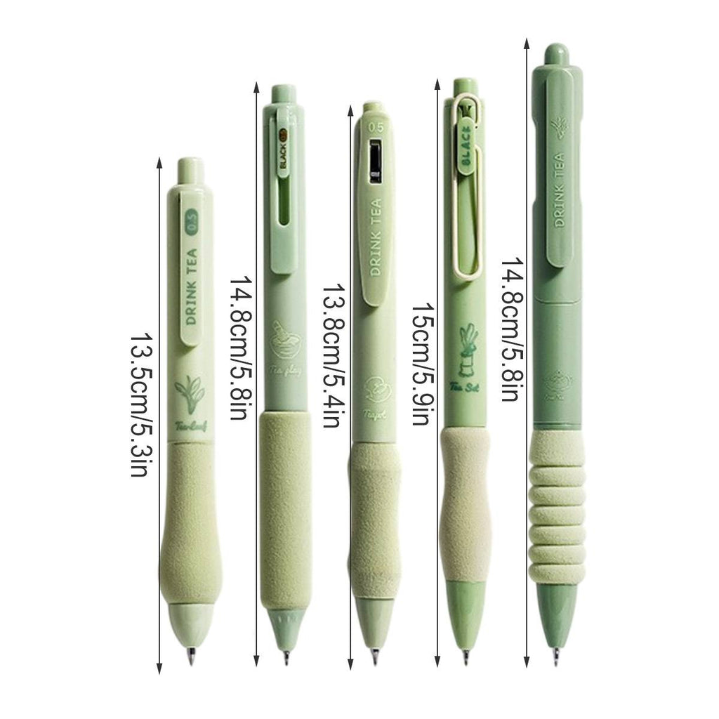 Five piece quick dry ballpoint pen set in assorted colors with textured ergonomic grips — view 3