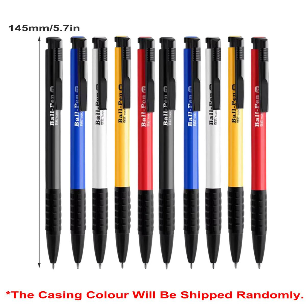 10 piece push button ballpoint pen set for office and school with an ergonomic grip — view 3
