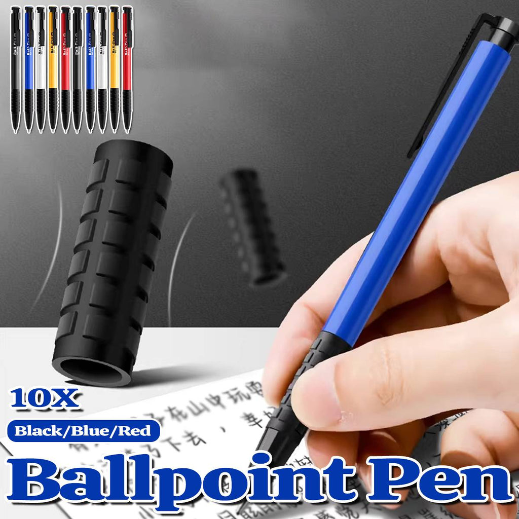 10 piece push button ballpoint pen set for office and school with an ergonomic grip