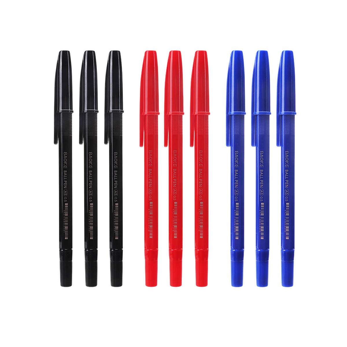 0.5mm ballpoint pen set of 12 featuring hexagonal barrels, portable clips, and quick drying ink — view 2