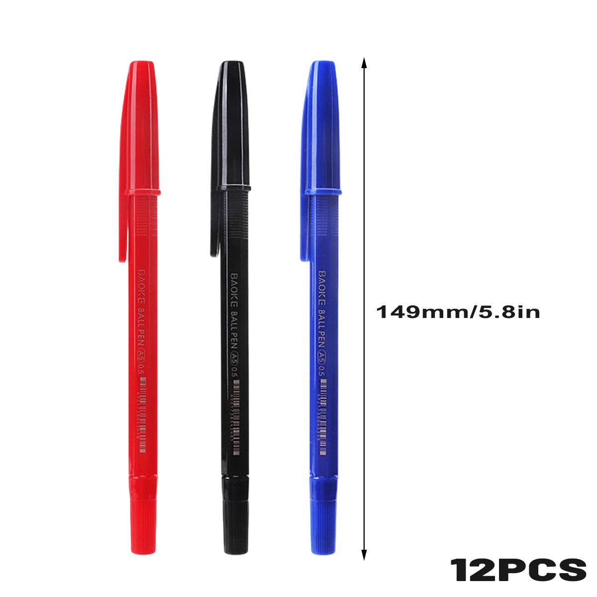 0.5mm ballpoint pen set of 12 featuring hexagonal barrels, portable clips, and quick drying ink — view 3