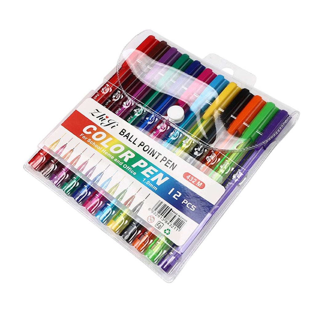 Minimalist colourful ballpoint pen set featuring transparent barrels and ergonomic textured grips — view 2