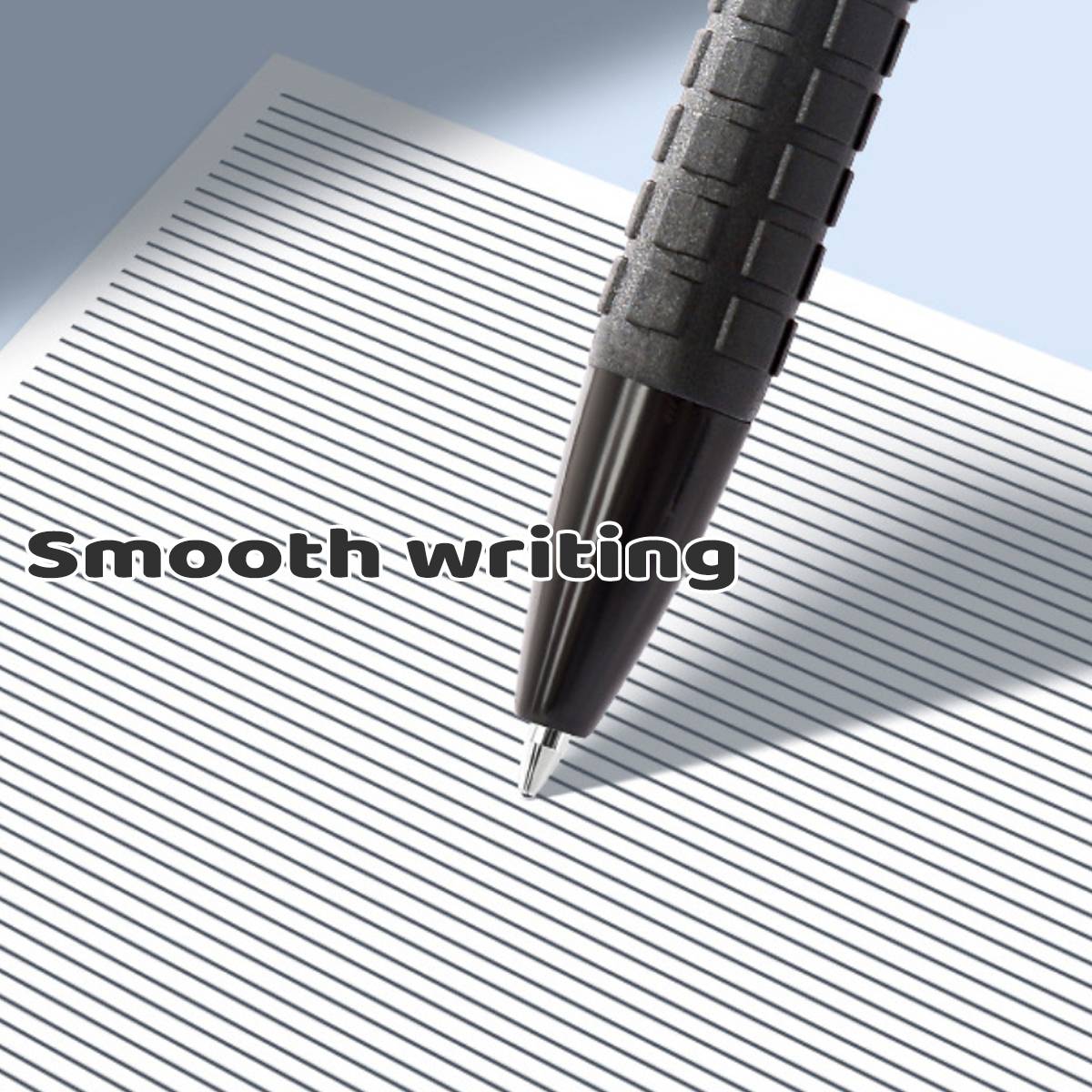 60-piece set of retractable push-button ballpoint pens with rubberized grips and metal clips — view 4