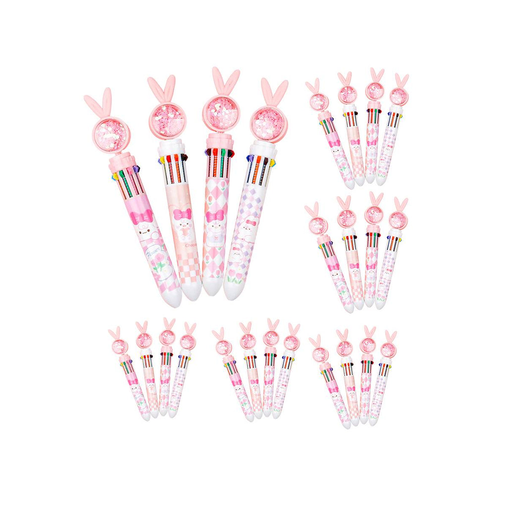 Cute 10-color cartoon ballpoint pen with push-click mechanism and vibrant plastic body — view 2