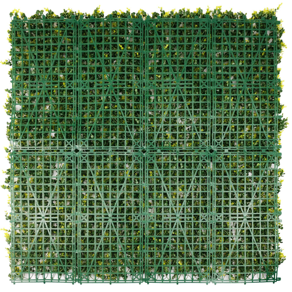 Yellow English Boxwood Artificial Vertical Garden Green Wall Panel 40×40in 11 SQ FT – UV Resistant – Commercial Grade-2