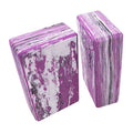Purple EVA yoga building block fitness accessory for pilates and stretching exercises