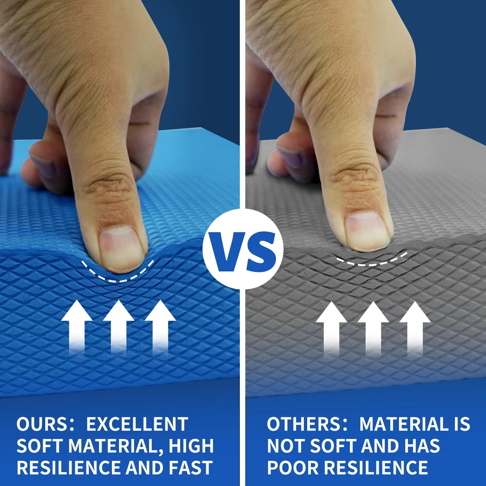 Blue EVA foam yoga balance pad fitness mat designed for meditation and joint support — view 2