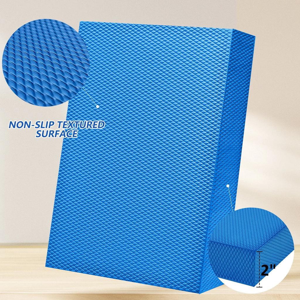 Blue EVA foam yoga balance pad fitness mat designed for meditation and joint support — view 3