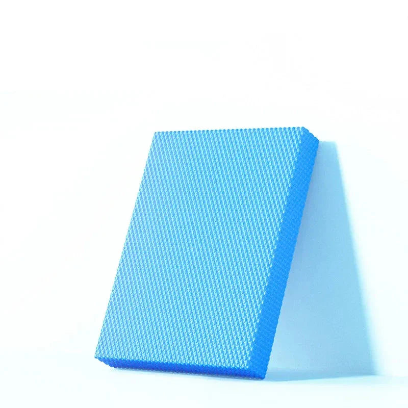 Blue non-slip yoga balance pad made of thick eco-friendly TPE foam for fitness training