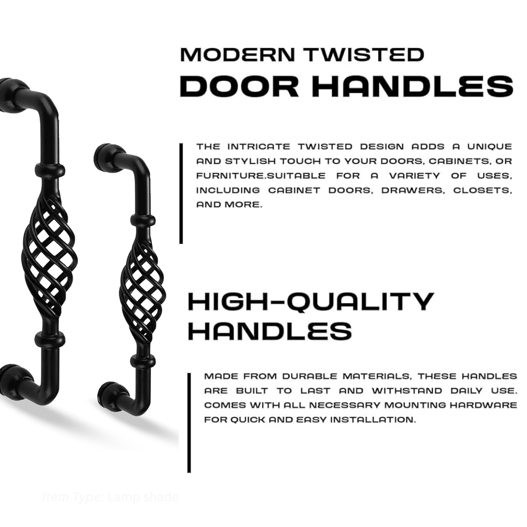 Vintage black birdcage cabinet handle crafted from iron for kitchen cupboards and furniture drawers — view 4