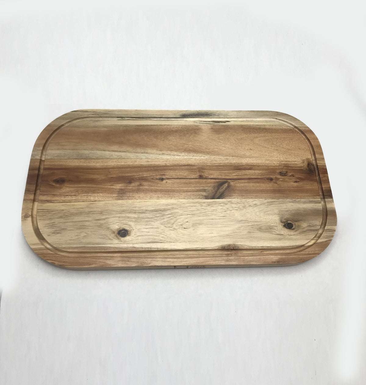 [ Set of 3 ] Zavis Green Acacia Wood Serving Rounded Cutting Board With Juice Groove 18" X 10" | Dishwasher Safe-4