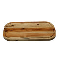 [ Set of 3 ] Zavis Green Acacia Wood Serving Rounded Cutting Board With Juice Groove 18" X 10" | Dishwasher Safe-0