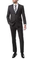 Mens ZNL22S 2pc 2 Button Slim Fit Heather Grey Zonettie Suit-0