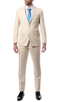 Mens ZNL22S 2pc 2 Button Slim Fit Tan Zonettie Suit-0